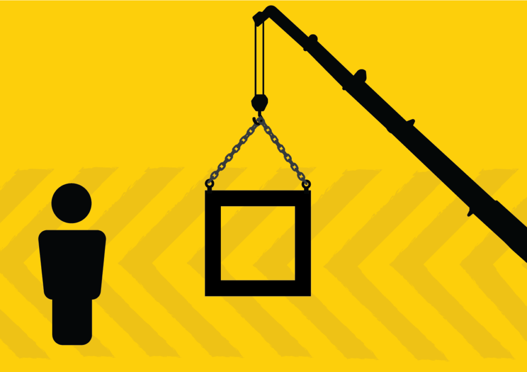Slinger Signaller course graphic, black on yellow chevrons
